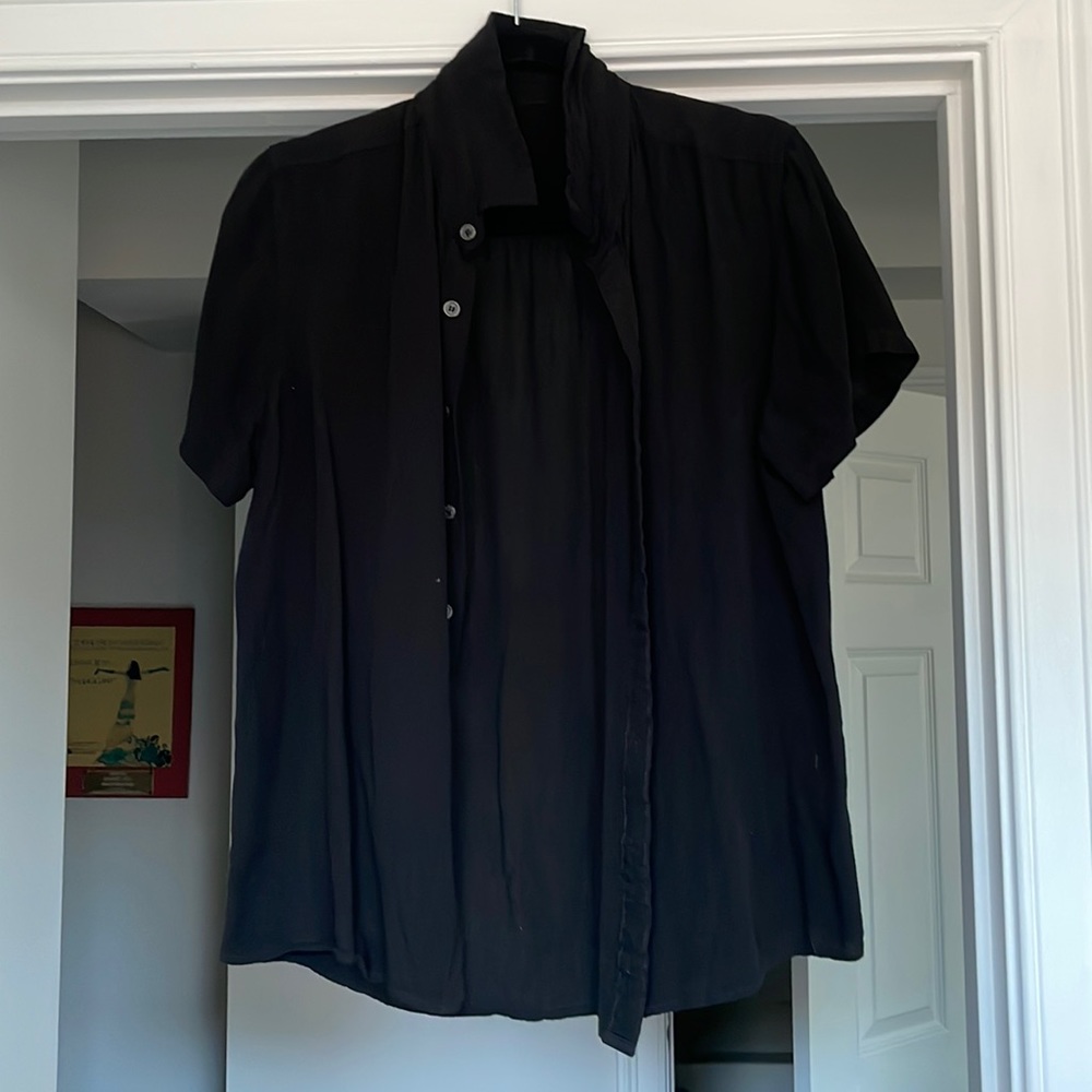 Black short sl button up